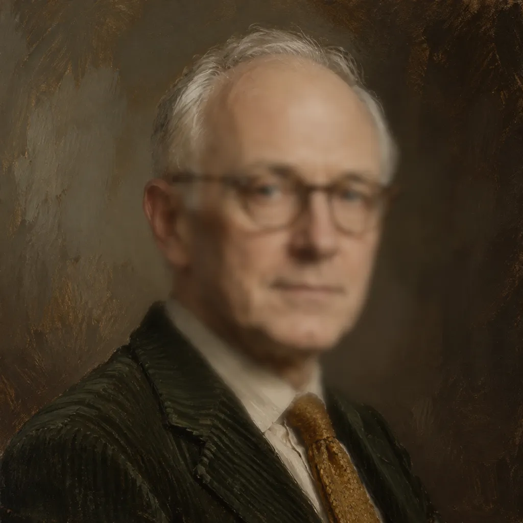 Alistair Finch, Chief Investment Officer, painted in oil on linen