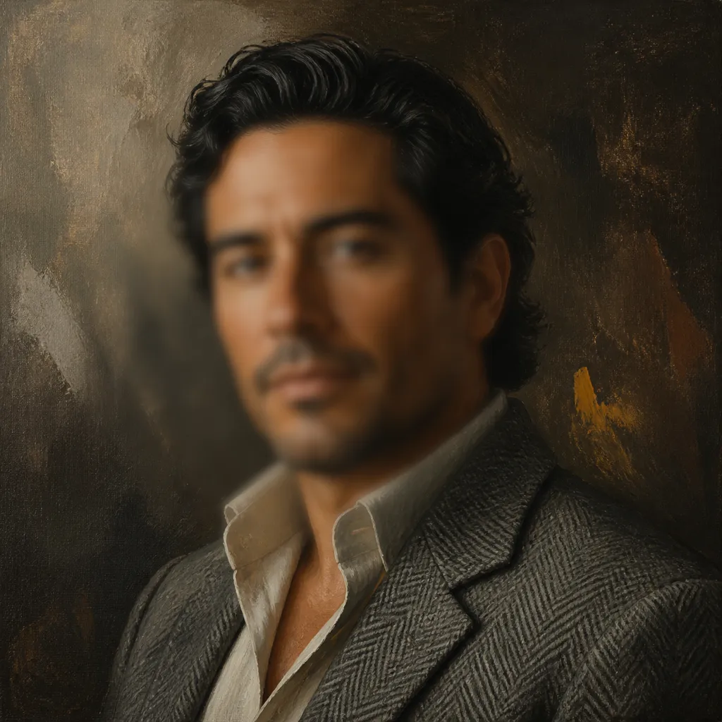 Tobias Reyes, Head of the Desk, painted in oil on linen